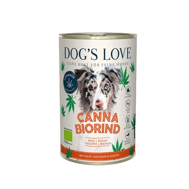 Dog's Love Lata Canis Bio de Vacuno con Cañamo para Perros 1