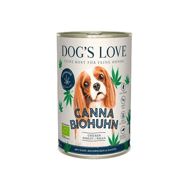 Dog's Love Lata Canis Bio de Pollo con Cañamo para Perros 1