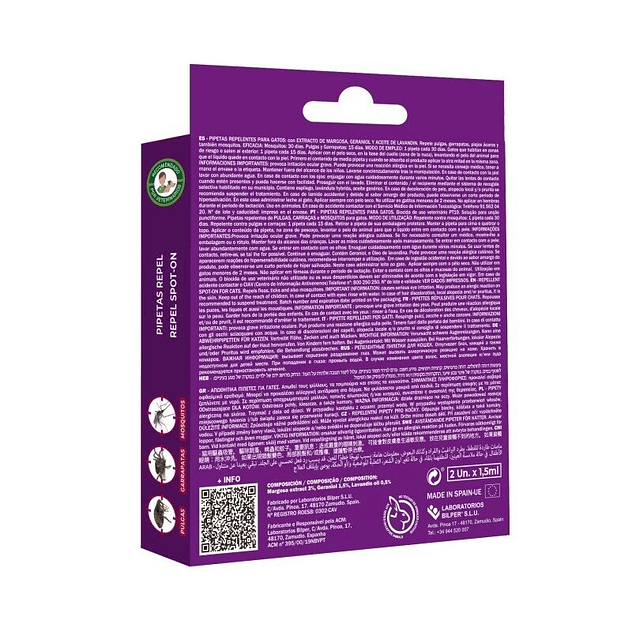 Pipetas Anti-insectos para gatos (2 unidades) 2