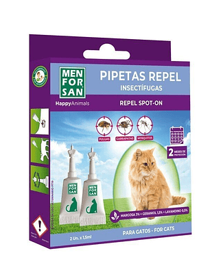 Pipetas Anti-insectos para gatos (2 unidades)