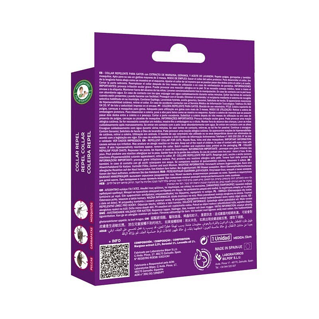 Collar Anti-insectos con margosa, geraniol y lavandino para gatos 2