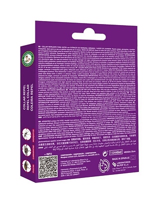 Collar Anti-insectos con margosa, geraniol y lavandino para gatos