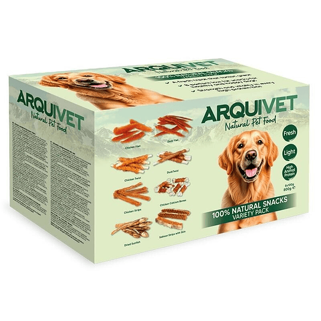 Pack Snacks naturales para perros - 8 bolsas variadas de 100g 1