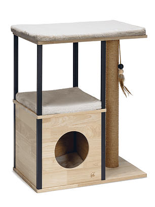 Dbl rascador de madera para gato marrón nala