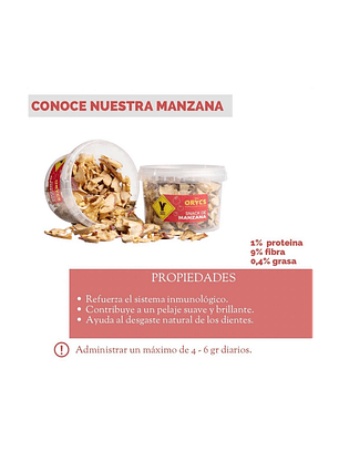 MiniOrycs Snacks Manzana 75gr para Conejos y roedores