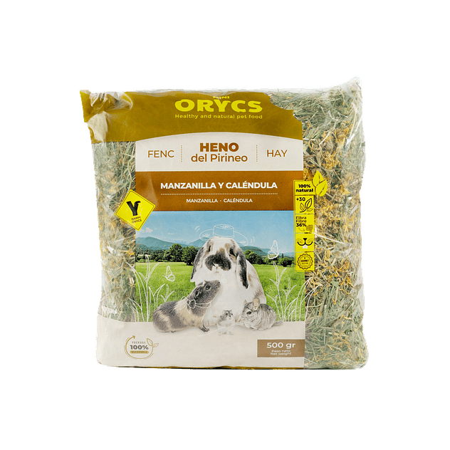 MiniOrycs Heno Manzanilla y Caléndula para Conejos y roedores 1