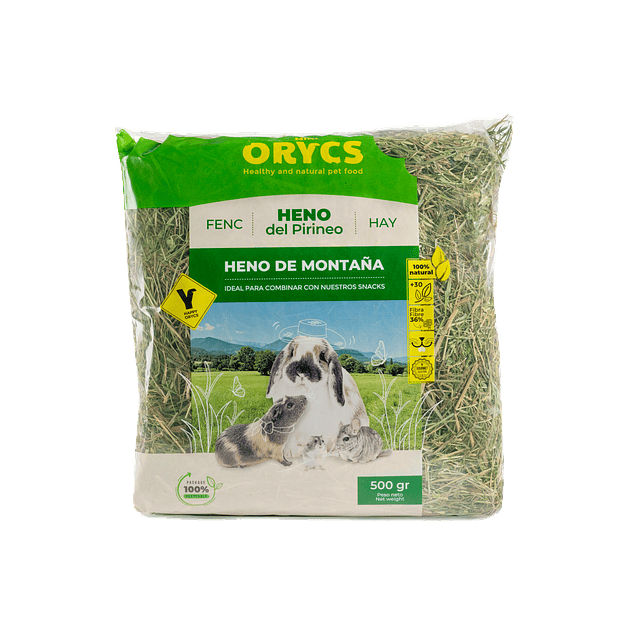 MiniOrycs Heno De Montaña 500gr para  Conejos y roedores. 1