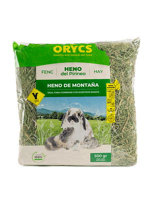 MiniOrycs Heno De Montaña 500gr para  Conejos y roedores.