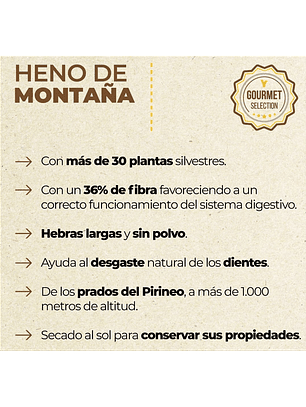 MiniOrycs Heno De Montaña 500gr para  Conejos y roedores.
