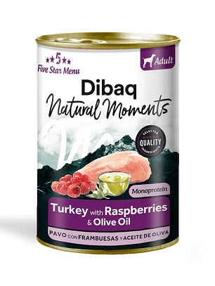 Dibaq Natural Moments Pavo con Frambuesa para Perros 380 Gr