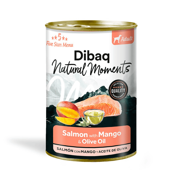 Dibaq Natural Moments Salmon con Mango para Perros 380 Gr 1