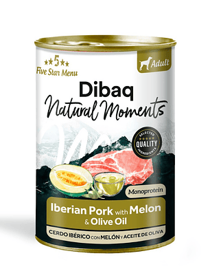 Dibaq Natural Moments Cerdo Ibérico con Melón para Perros 380 Gr