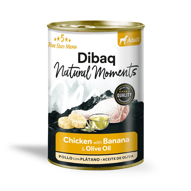 Dibaq Natural Moments Pollo con Platano para Perros 380 Gr 1