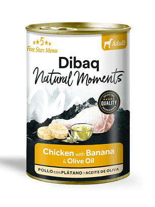Dibaq Natural Moments Pollo con Platano para Perros 380 Gr