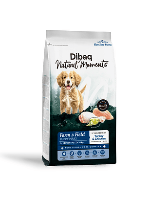 Dibaq Natural Moments 5 Star Pavo y Pollo Cachorro razas grandes