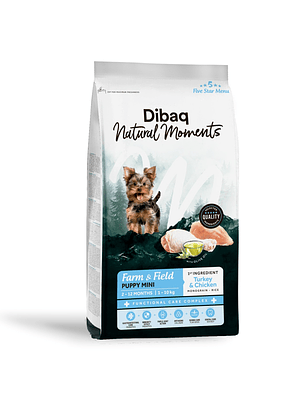Dibaq Natural Moments 5 Star Pavo y Pollo Cachorro razas pequeñas