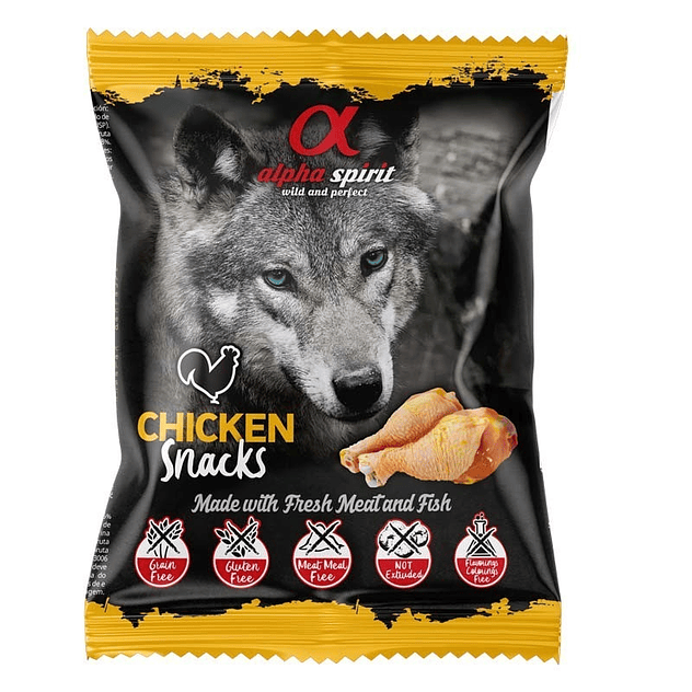 Alpha Spirit Snack de Pollo Perro 50 Gr Bolsa 1