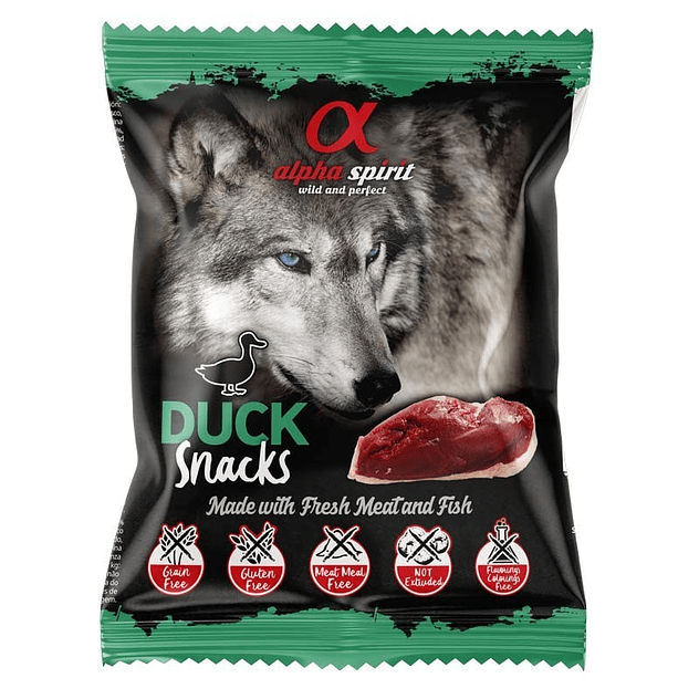 Alpha Spirit Snack de Pato Perro 50 Gr Bolsa 1