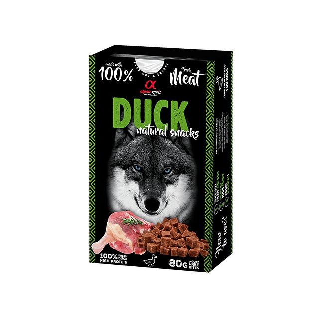 Alpha Spirit Natural Snack Perro Pato 80 Gr 1