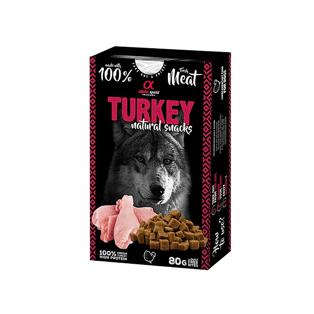 Alpha Spirit Natural Snack Perro Pavo 80 Gr 1