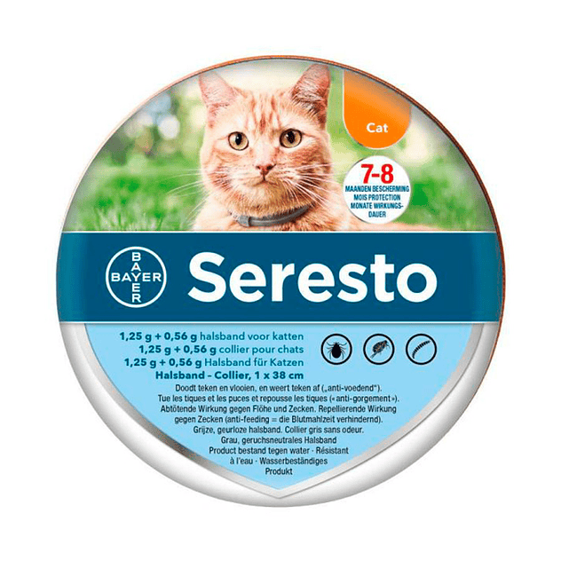 Seresto Collar Bayer gato. Envase con lata 1