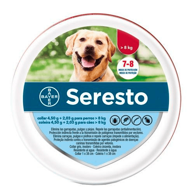 Seresto Collar Bayer perro más de 8kg con lata 1