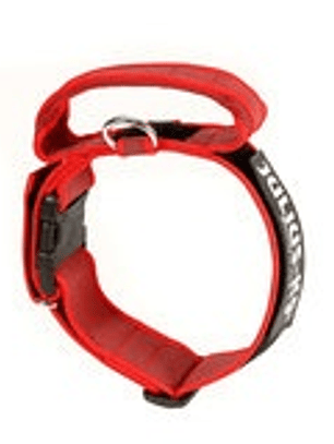 Collar julius k9 color gray con asa 40mm rojo gris