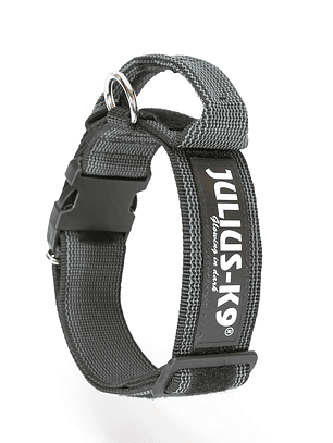 Collar julius k9 color gray con asa 40mm negro gris