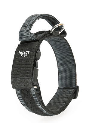 Collar julius k9 color gray con asa 40mm negro gris