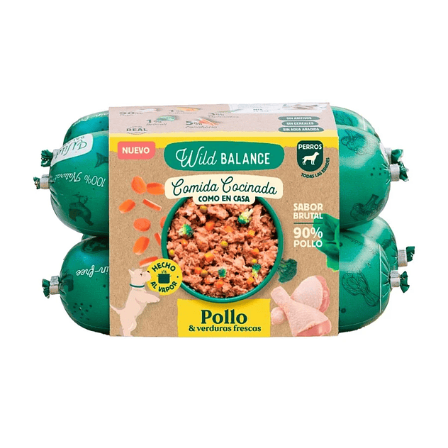 Comida Cocinada de Pollo con verduras para perros 1