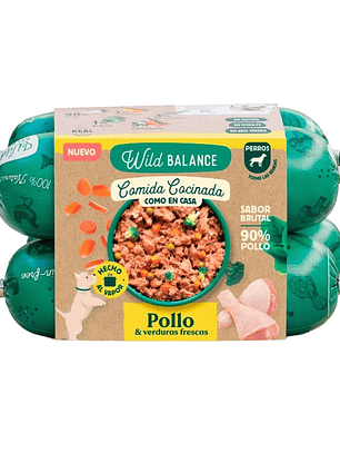 Comida Cocinada de Pollo con verduras para perros