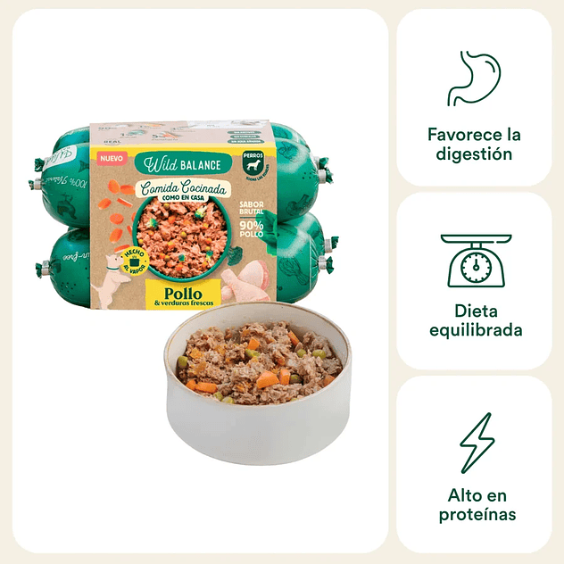 Comida Cocinada de Pollo con verduras para perros 2