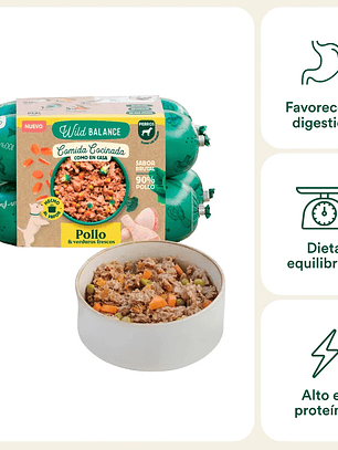 Comida Cocinada de Pollo con verduras para perros