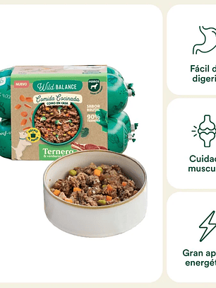 Comida Cocinada de Ternera con verduras para perros