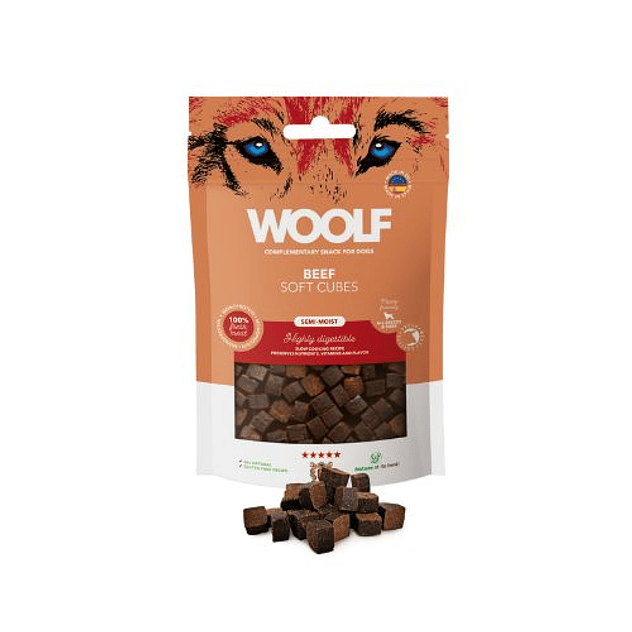 Woolf Cubes Snack Semihúmedo Ternera 100gr 1