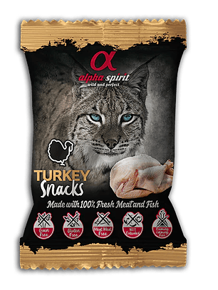 Alpha Spirit Snack de Pavo Gato 50 Gr