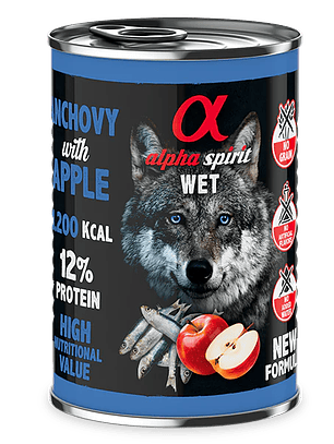 Alpha Spirit Paté de Boquerón con Manzana Roja para Perros 400gr