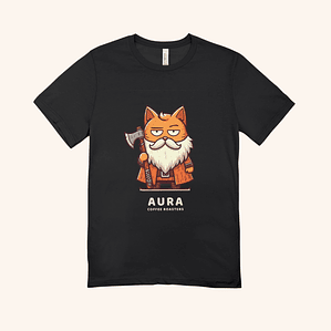 Polera Negra Gato Vikingo – Aura Coffee Roasters