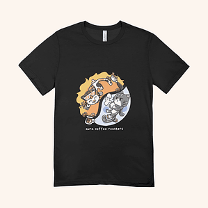 Polera Negra Gatos Sol & Luna – Aura Coffee Roasters
