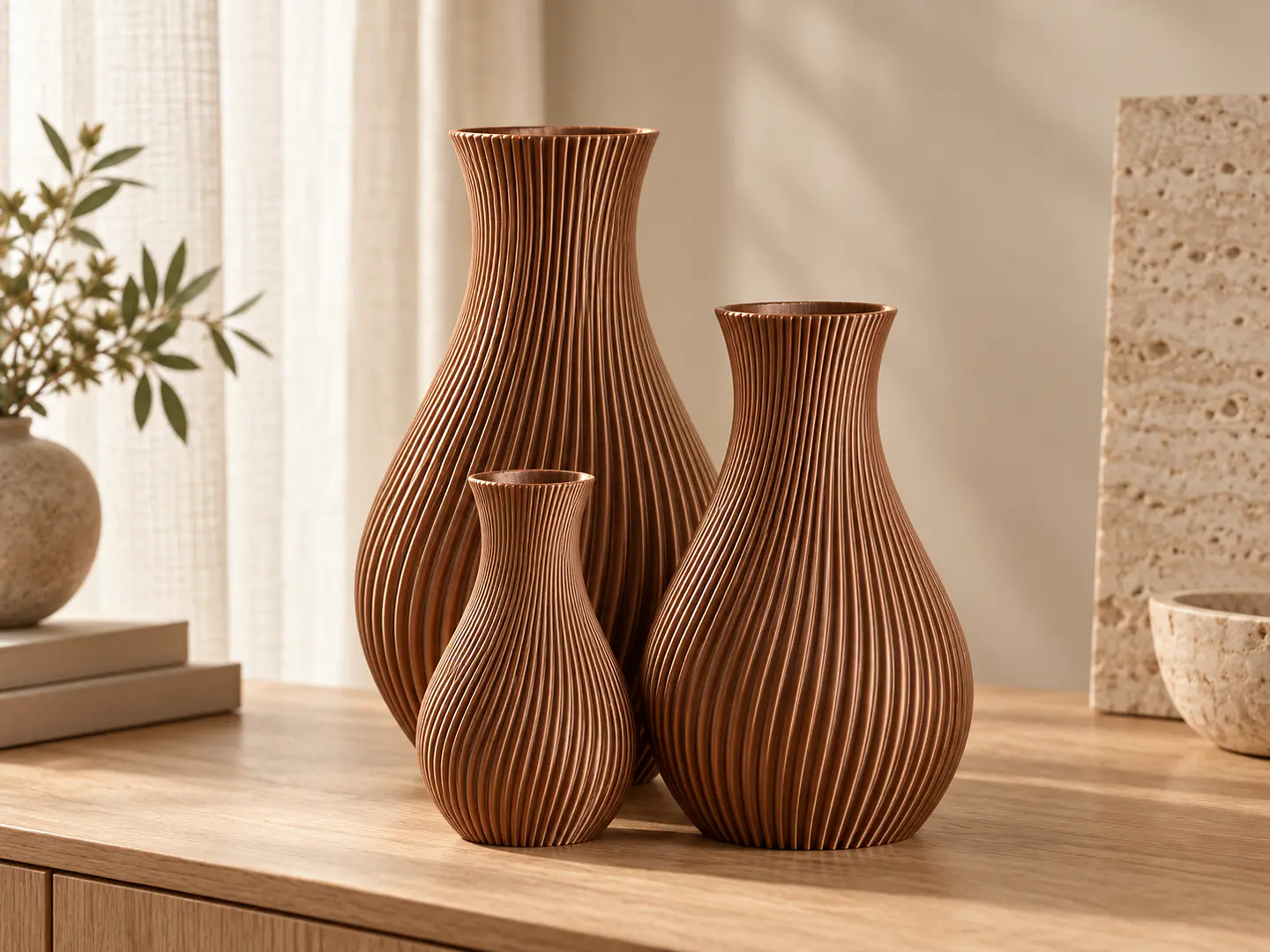 Vasos decorativos cobre 3