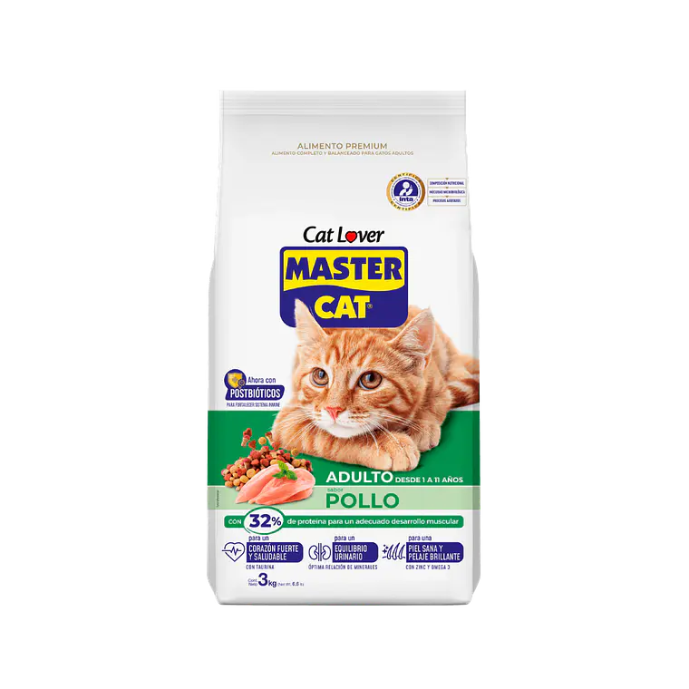 Alimento Master Cat Gato Adulto Sabor Pollo - 20kg 1