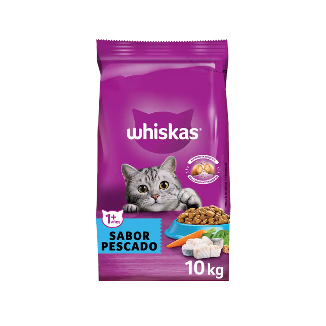 Alimento Whiskas Gato Adulto Sabor Pescado - 10kg 1