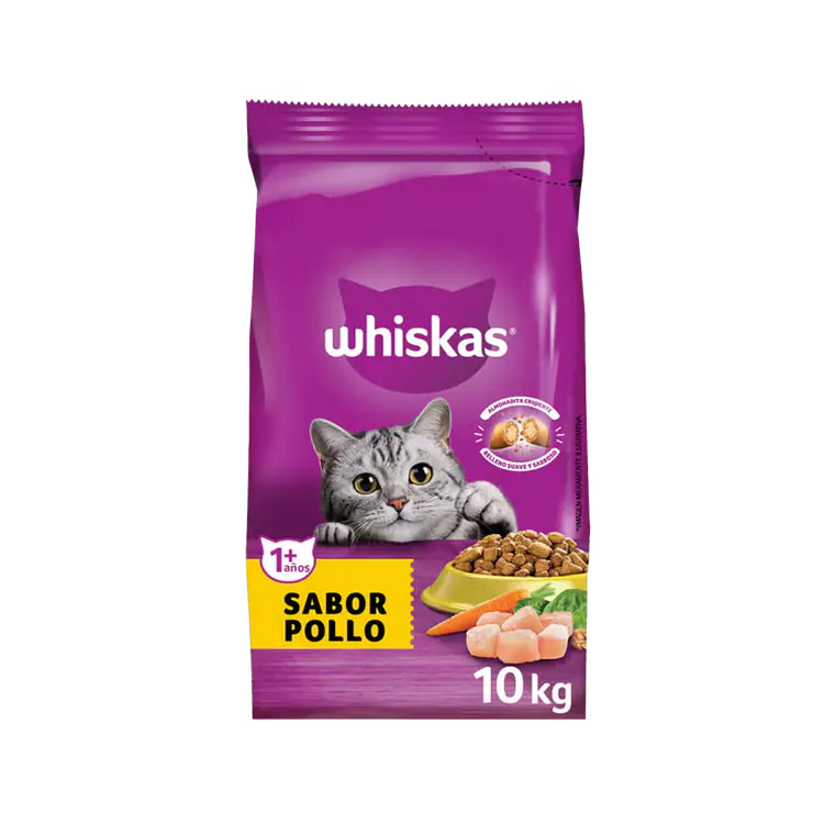 Alimento Whiskas Gato Adulto Sabor Pollo - 10kg 1