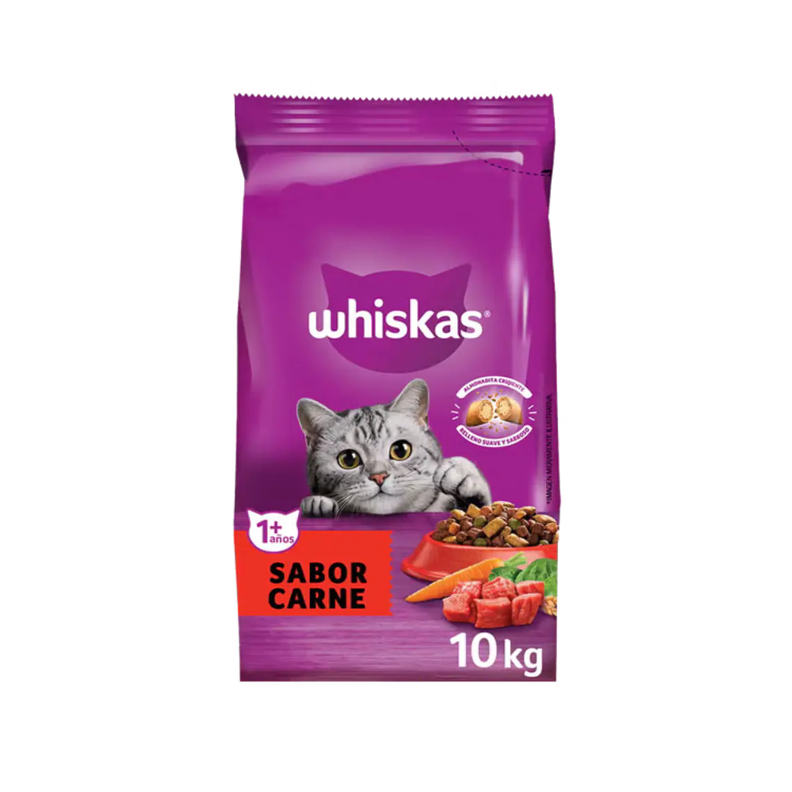 Alimento Whiskas Gato Adulto Sabor Carne - 10kg 1