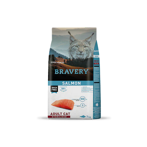 Alimento Bravery Gato Sterilized Salmon - 7kg