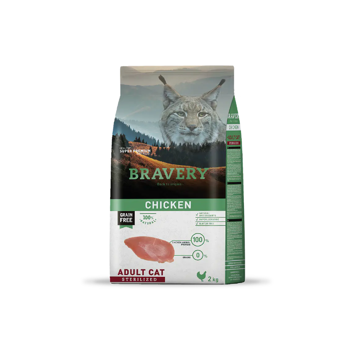 Alimento Bravery Gato Sterilized Pollo - 2kg 1