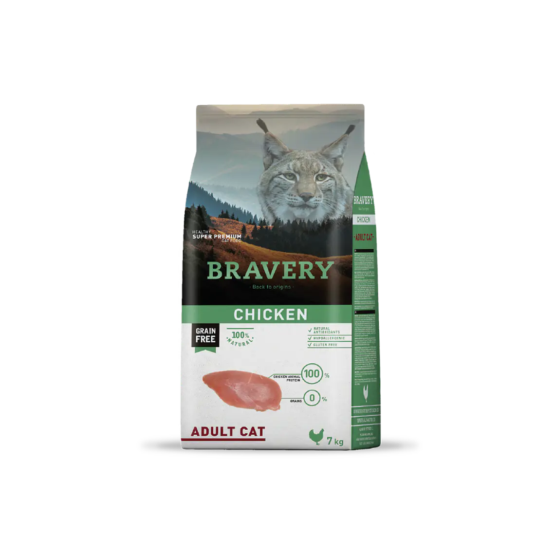Alimento Bravery Gato Adulto Pollo - 7kg 1