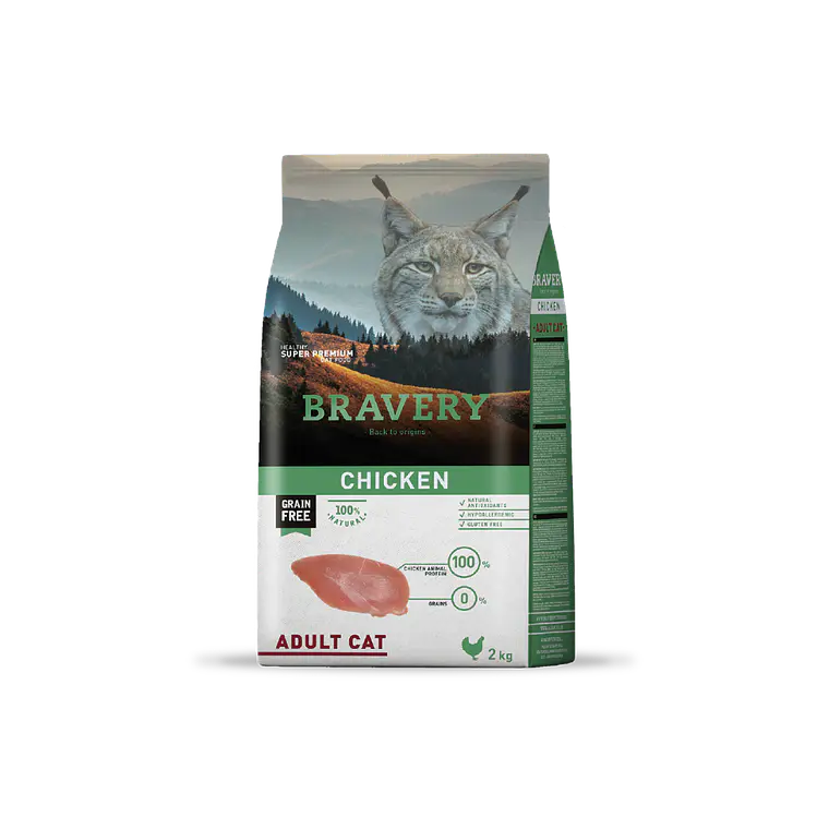 Alimento Bravery Gato Adulto Pollo - 2kg 1