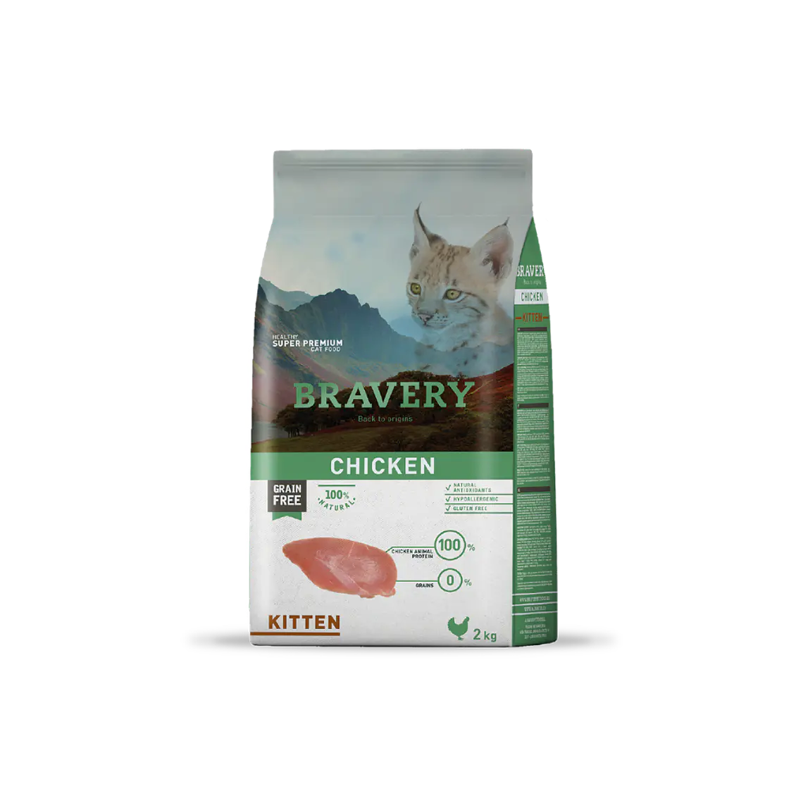 Alimento Bravery Gato Kitten Pollo - 2kg 1
