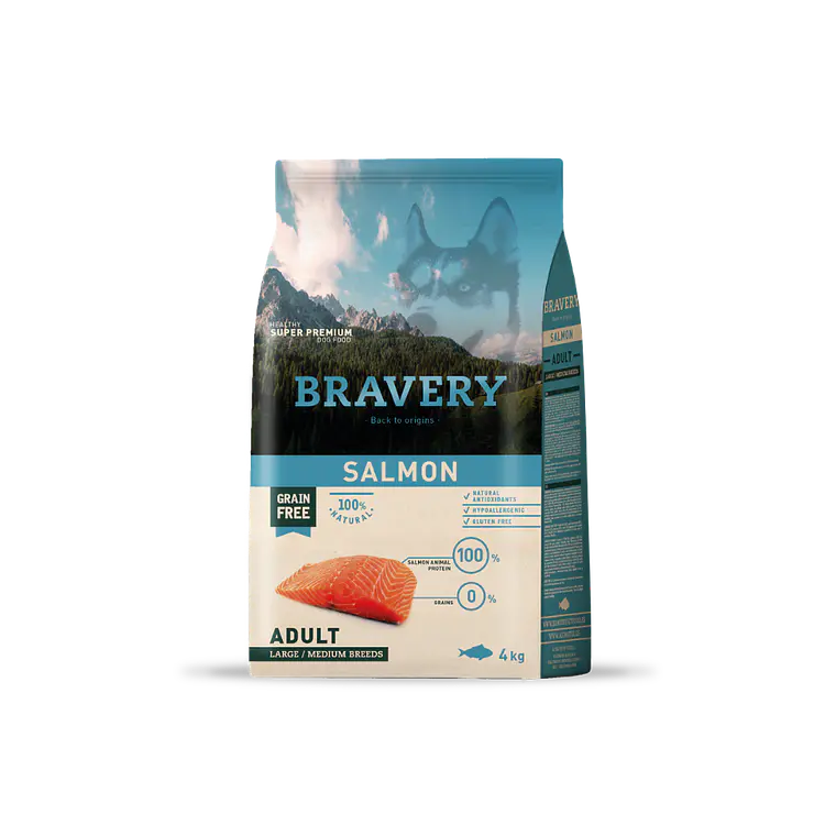 Alimento Bravery Perro Adulto Large Salmon - 4kg 1
